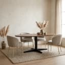 Eetkamertafel 190, ovaal, poot Black, Mango Brown Walnut - My Sons