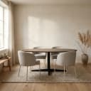 Eetkamertafel 220, organisch, poot Black, Mango Brown Walnut - My Sons