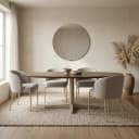 Eetkamertafel 240, ovaal, poot Beige, Mango Brown Walnut - My Sons