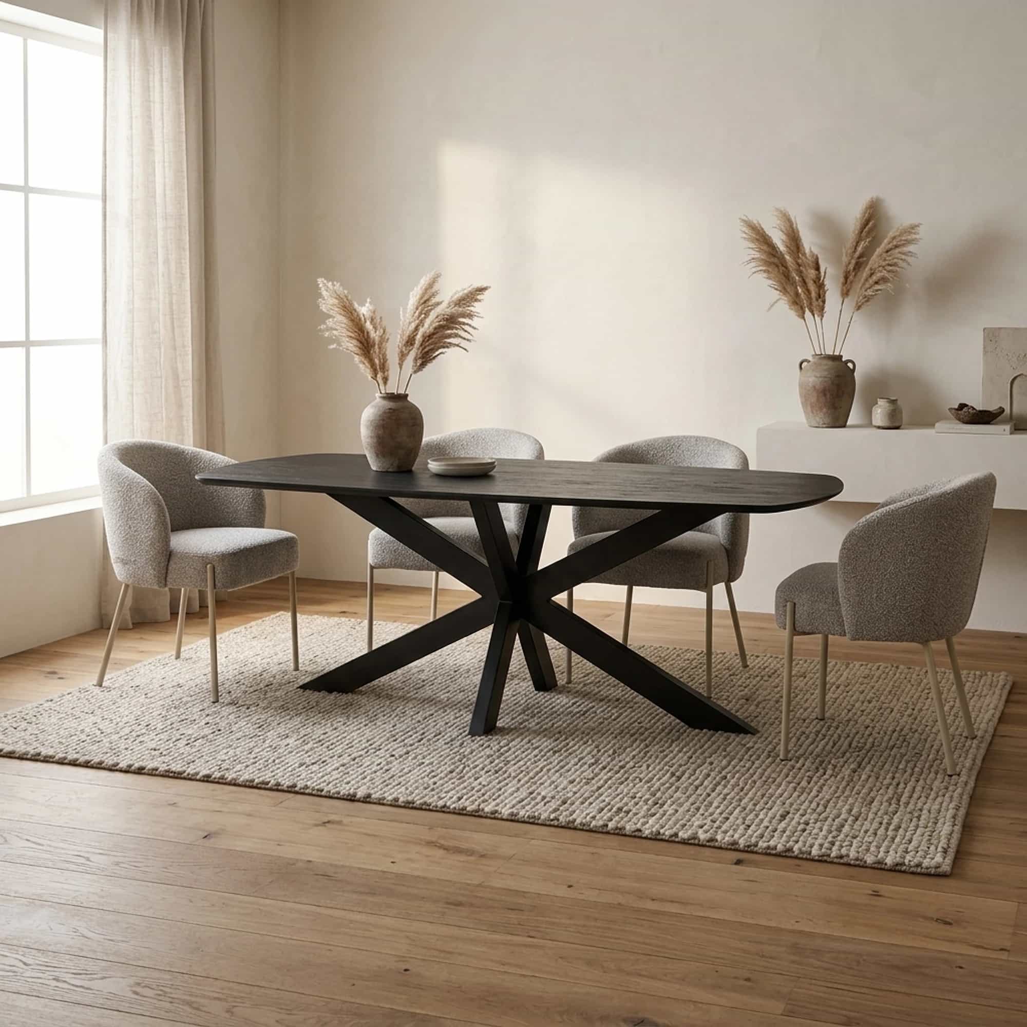 Eetkamertafel deens ovaal 180, Acacia Black - My Sons