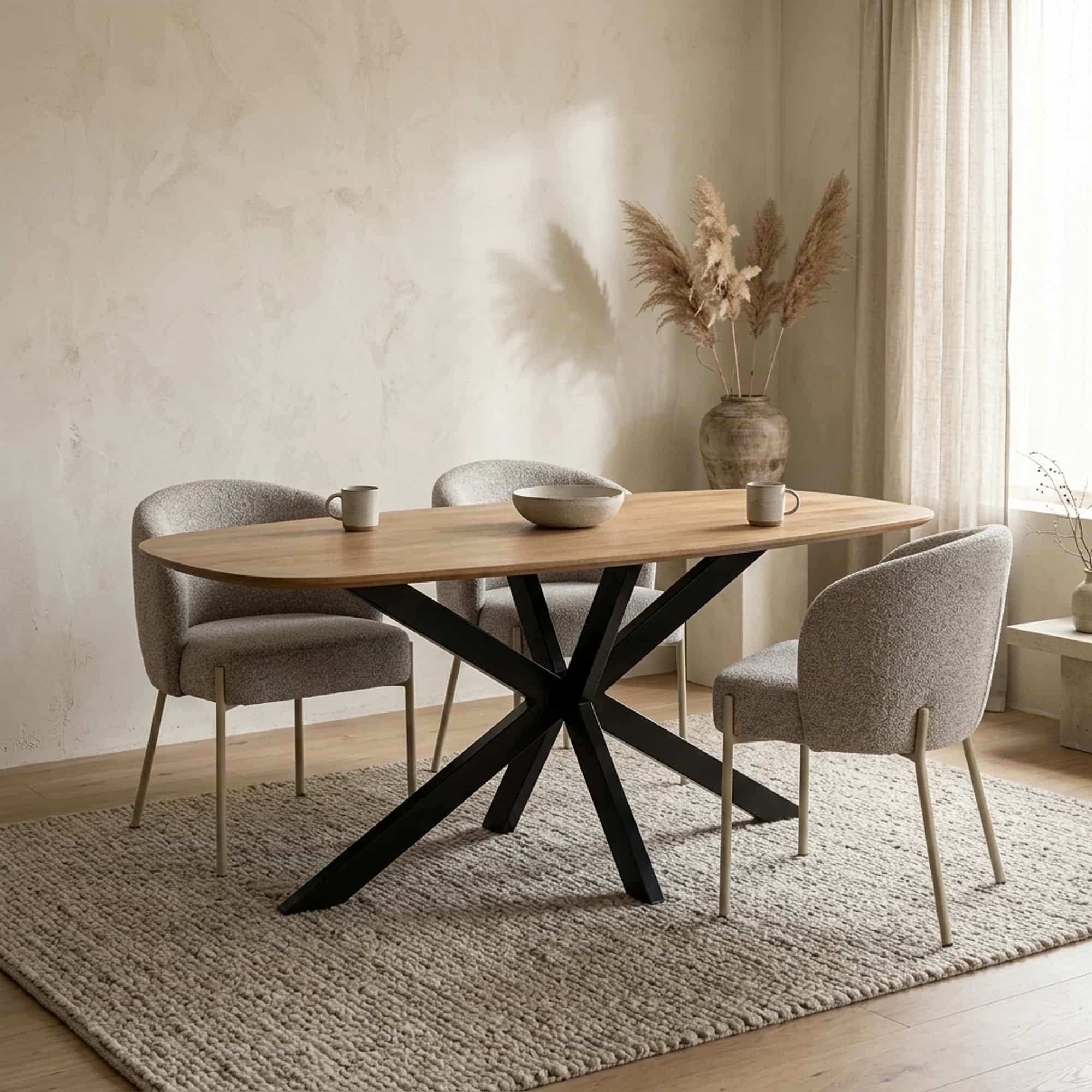 Eetkamertafel deens ovaal 180, Mango Smooth Natural - My Sons