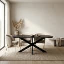 Eetkamertafel deens ovaal 230, Acacia Black - My Sons