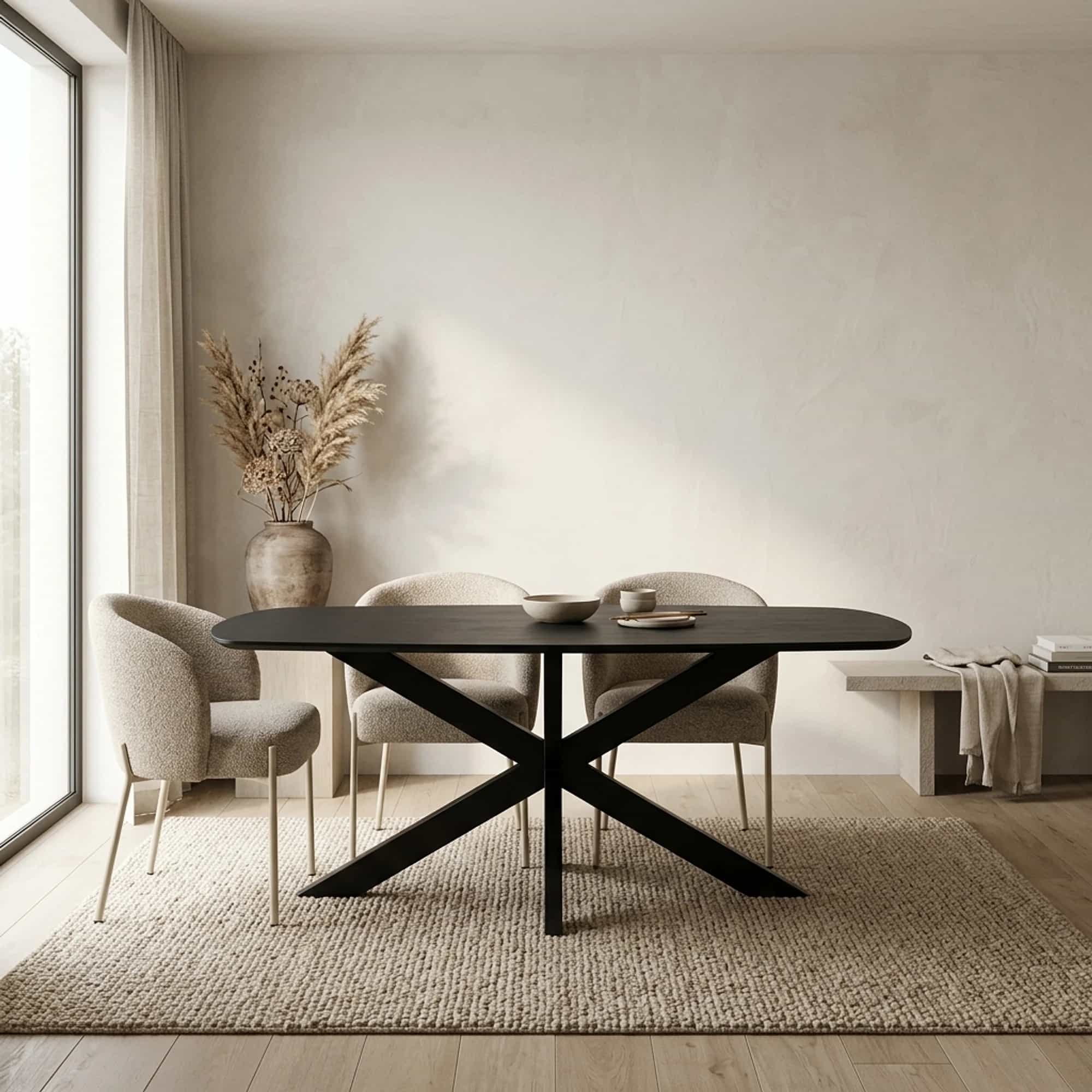 Eetkamertafel deens ovaal 230, Acacia Black - My Sons