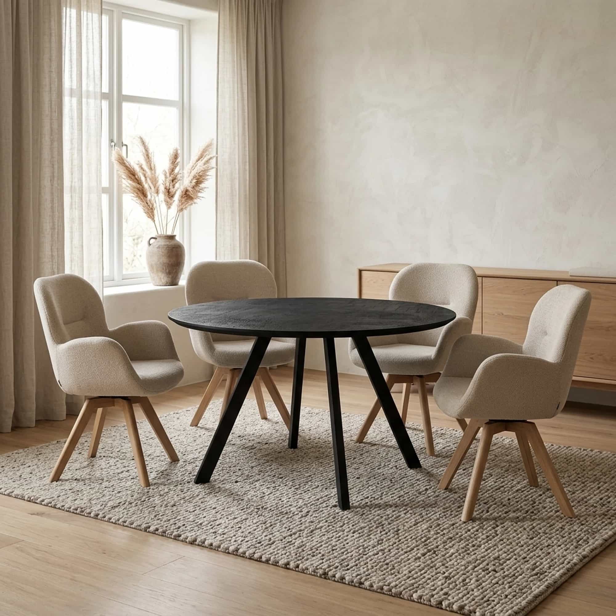 Eettafel Rond Berlin Zwart 150 - Benoa