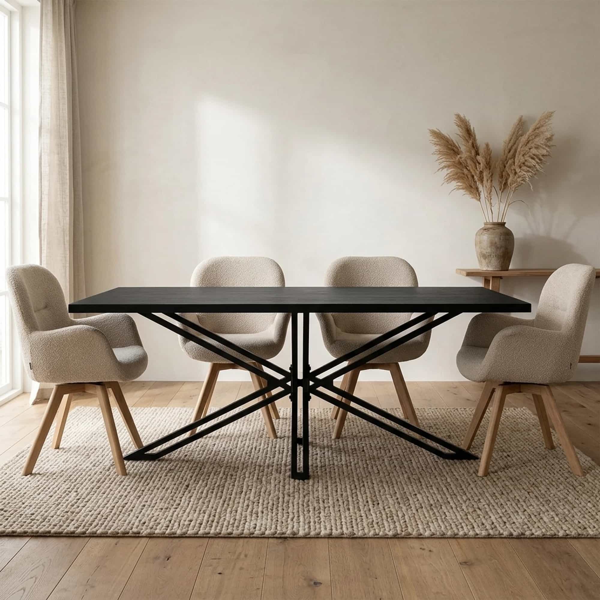 Eettafel Yana Zwart 180 - Benoa