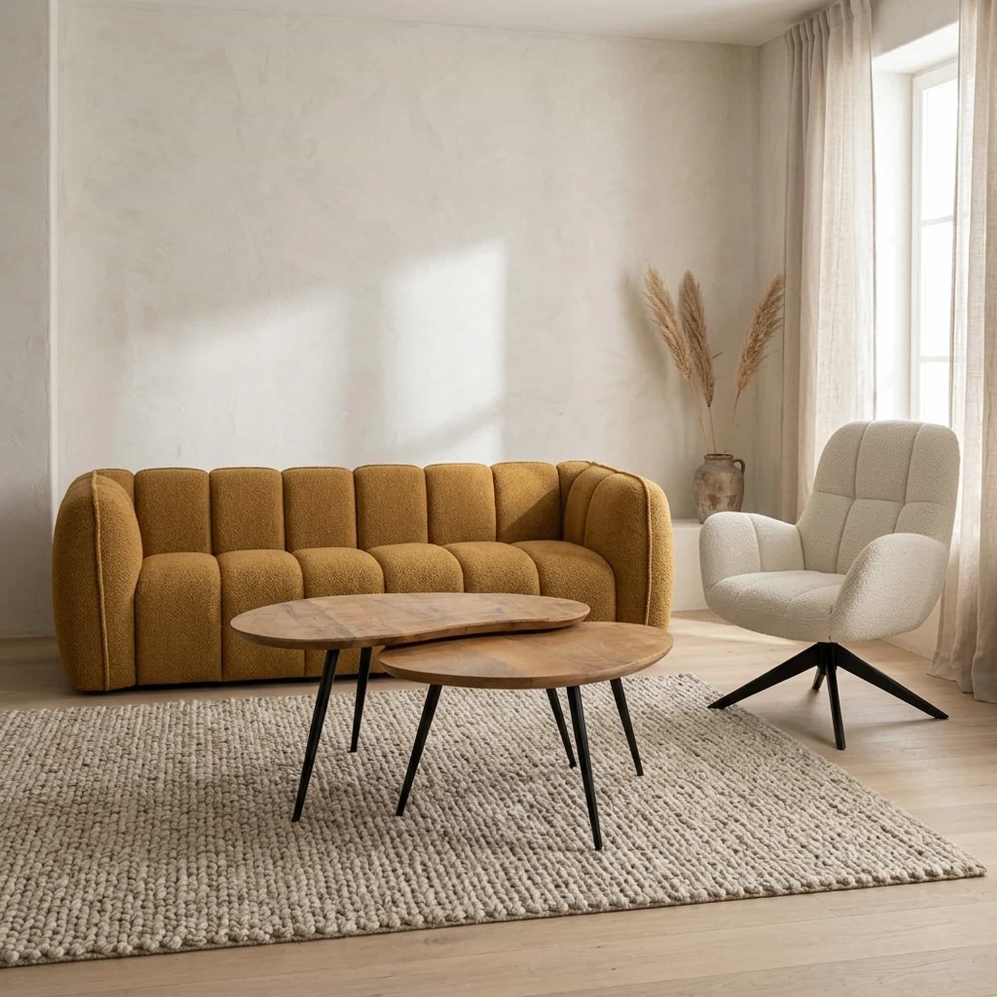 Erfurt salontafel organisch, set van 2, Smooth Natural - My Sons