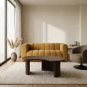 Firenze salontafel 125, boon vorm, Mango Brown Walnut - My Sons