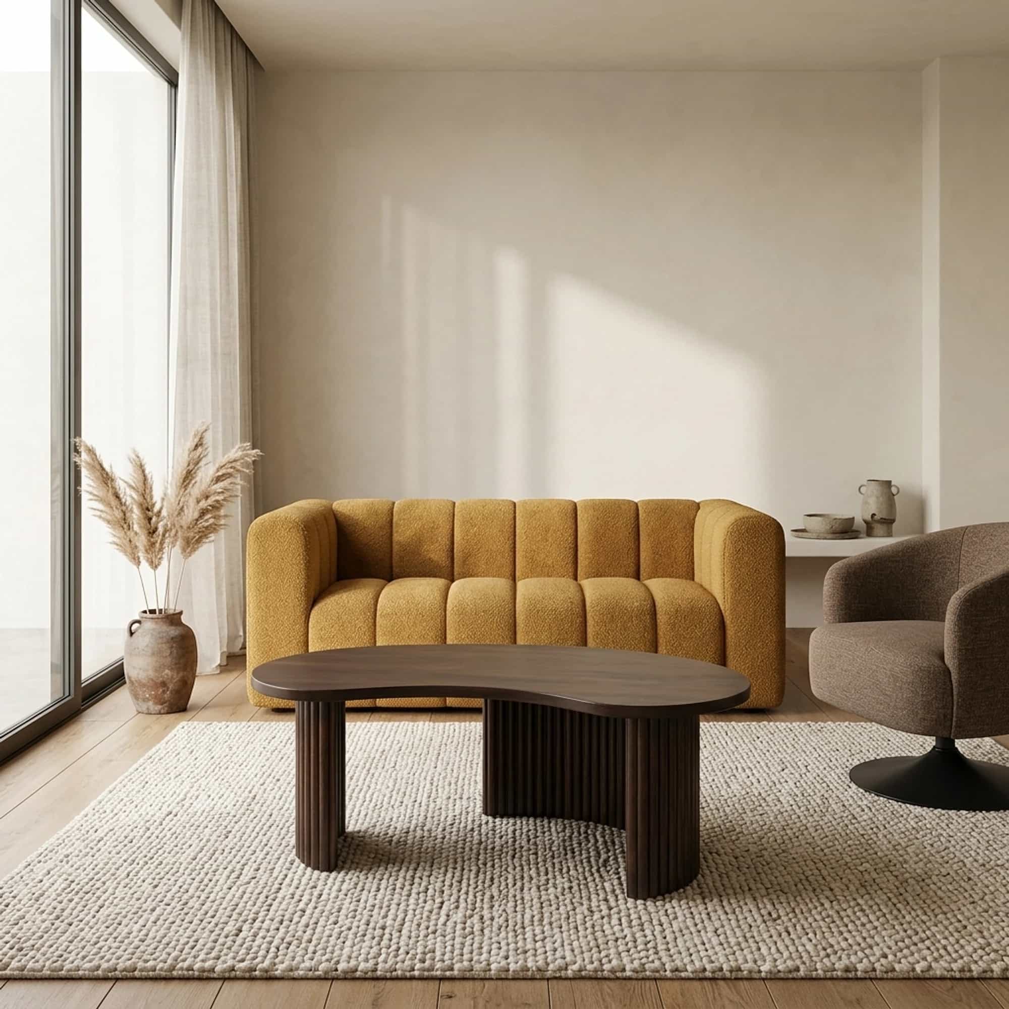 Firenze salontafel 125, boon vorm, Mango Brown Walnut - My Sons