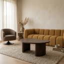 Firenze salontafel 85, boon vorm, Mango Brown Walnut - My Sons