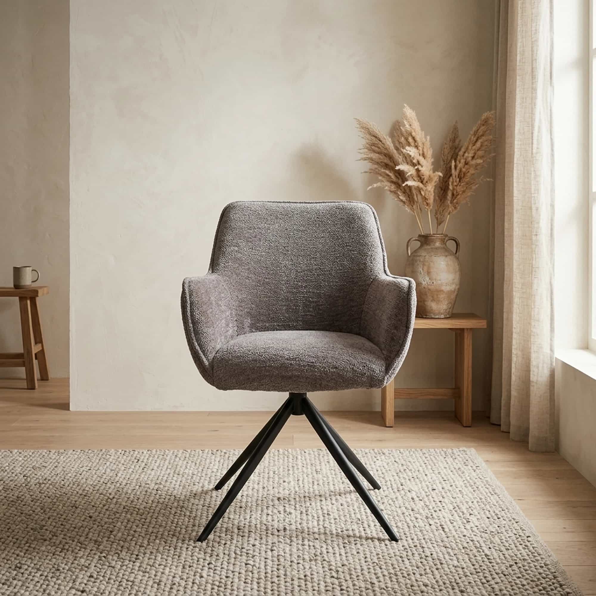 Fondo Armstoel - fabric Mona 464 Cement Grey (draaibaar)