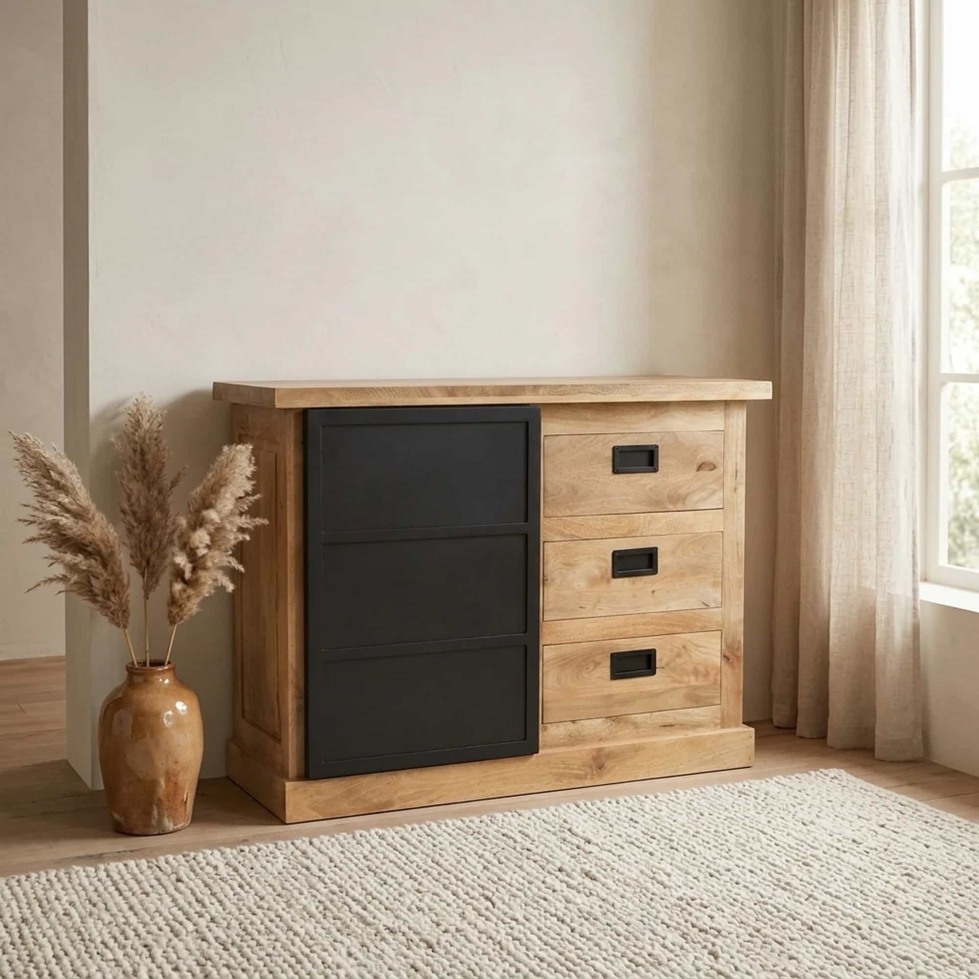 Ladekast Noa Naturel Mangohout 100 cm