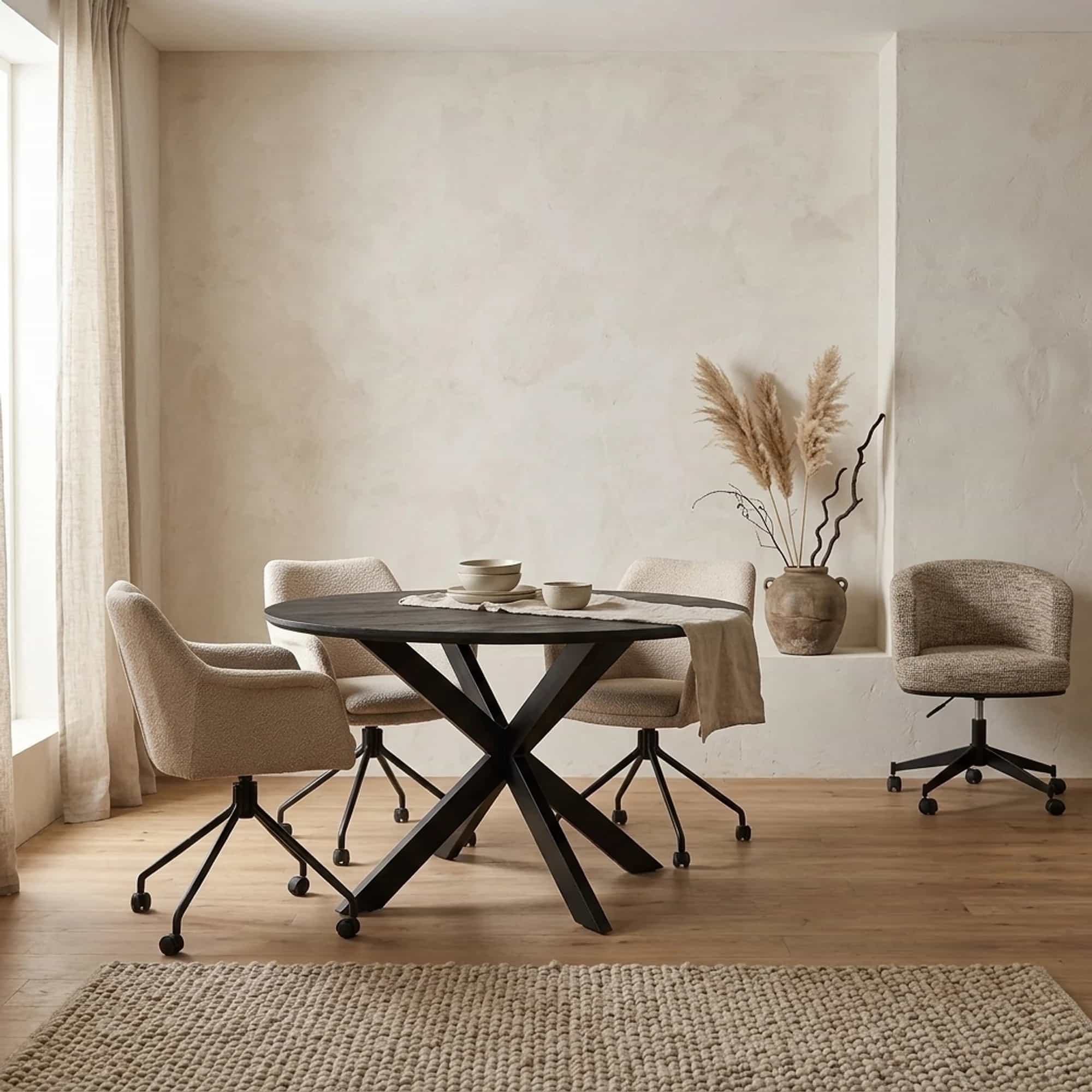 Ronde eettafel New York Zwart Mangohout 120 cm