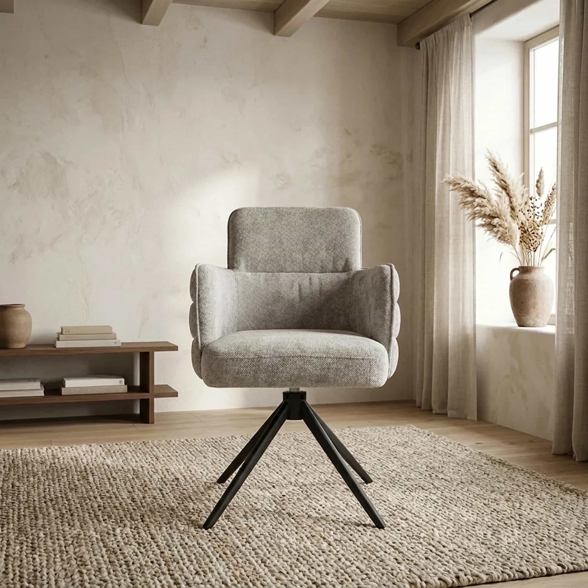 Rumo Armstoel - fabric ATS118-20 light grey (draaibaar)
