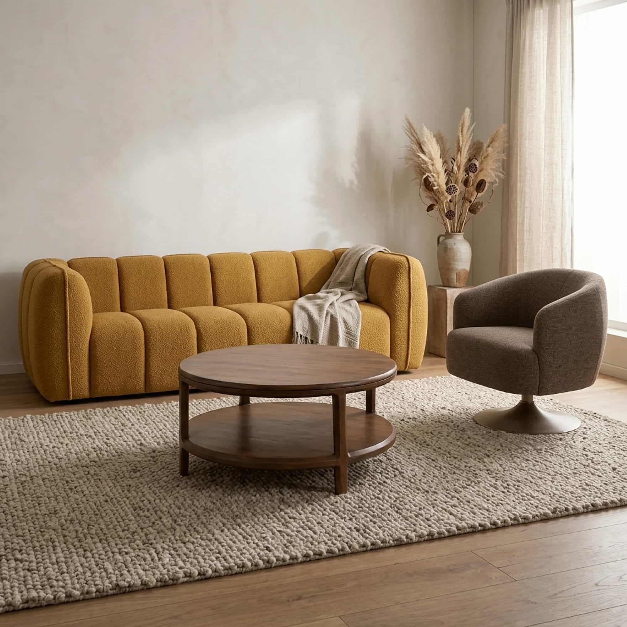 Salontafel Ø100, H40, Mango Brown Walnut - My Sons