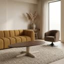 Salontafel 130, organisch, poot Beige, Mango Brown Walnut - My Sons