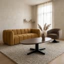 Salontafel 130, ovaal, poot Black, Mango Brown Walnut - My Sons