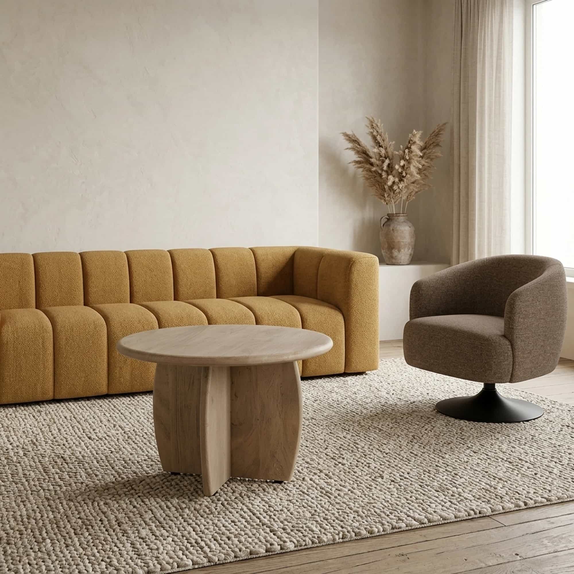 Salontafel Ø60, H45, Acacia Weathered Wood - My Sons