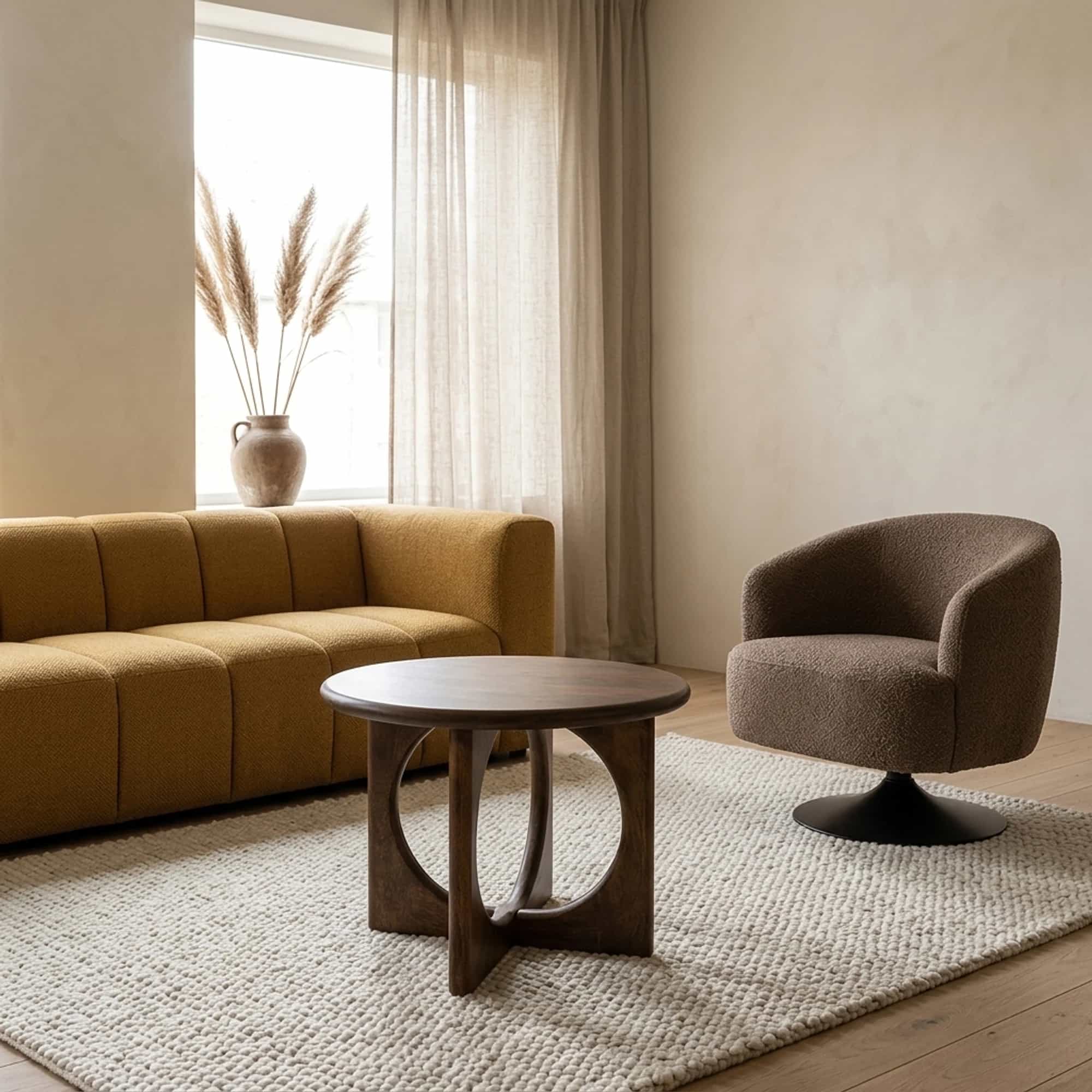 Salontafel Ø60, Mango Brown Walnut, Zodiac Collection - My Sons