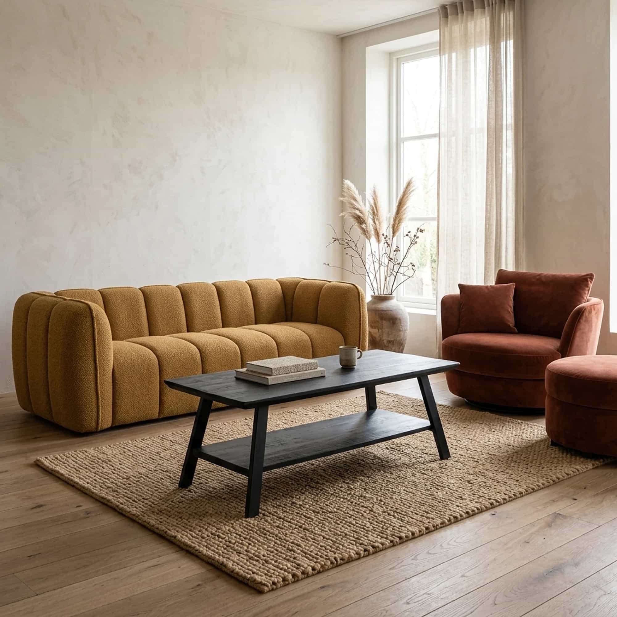 Salontafel Berlin Zwart met Vak - Benoa