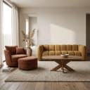Salontafel Deens Ovaal Runa met Houten Onderstel 130 - Benoa