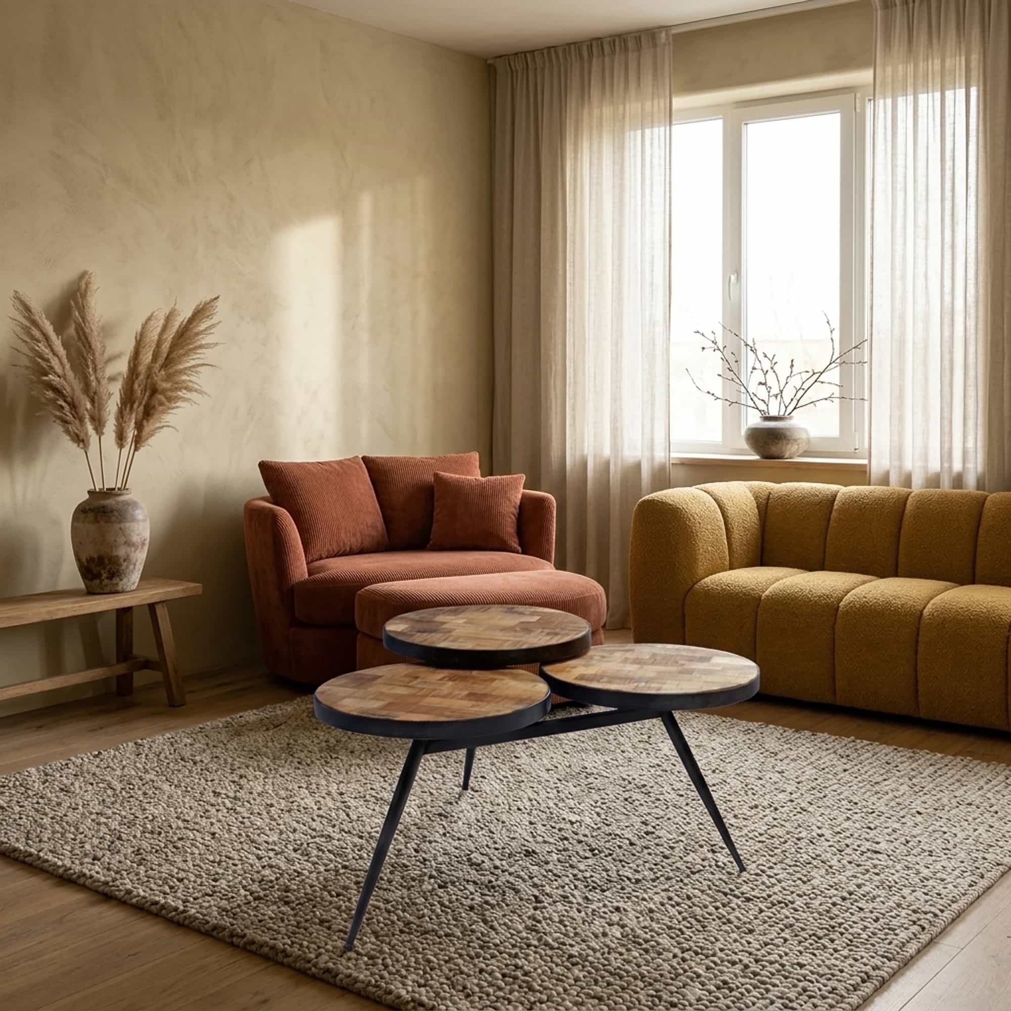 Salontafel met Drie Bladen - Benoa