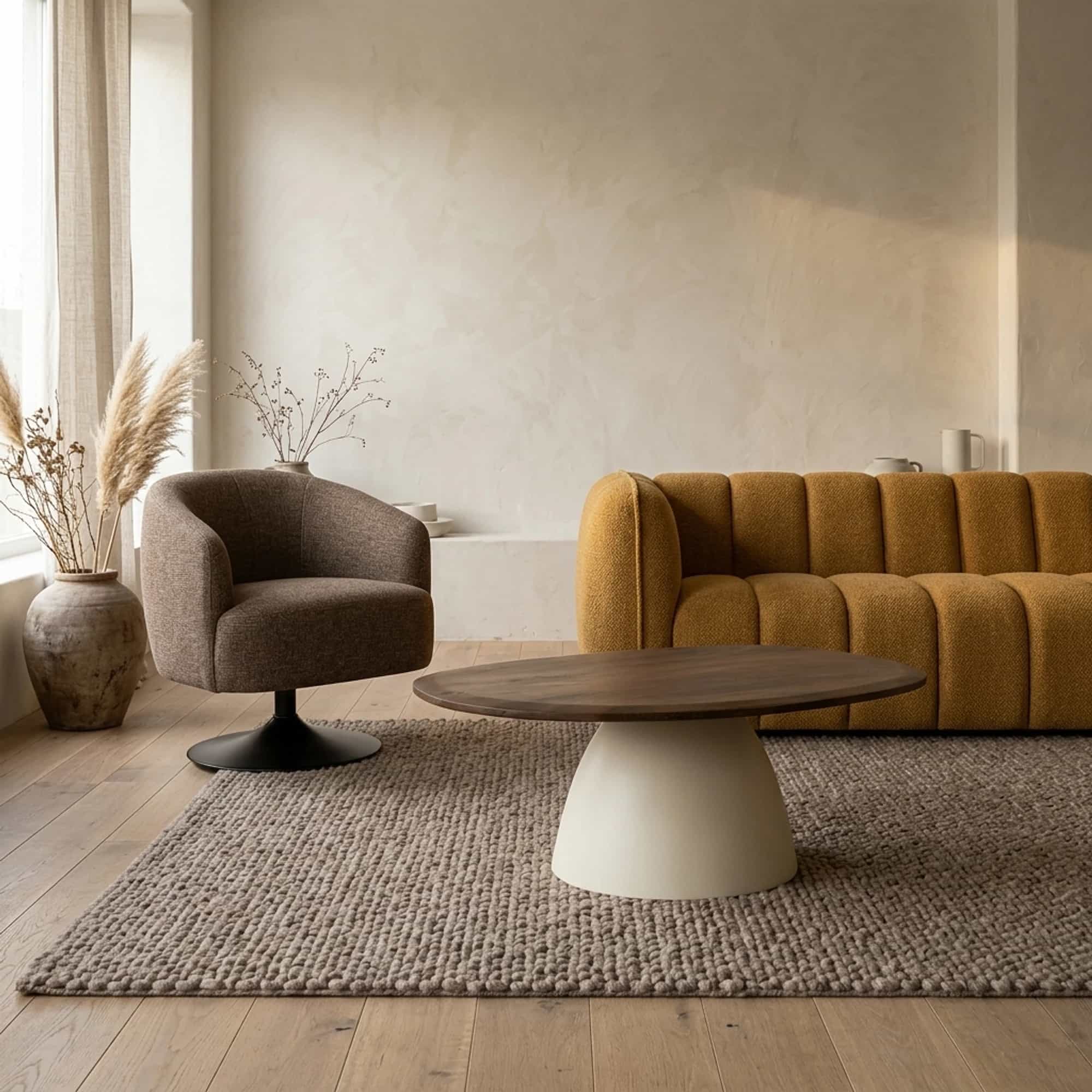 Salontafel organisch 86, H40, Mango Malaga Brown - My Sons