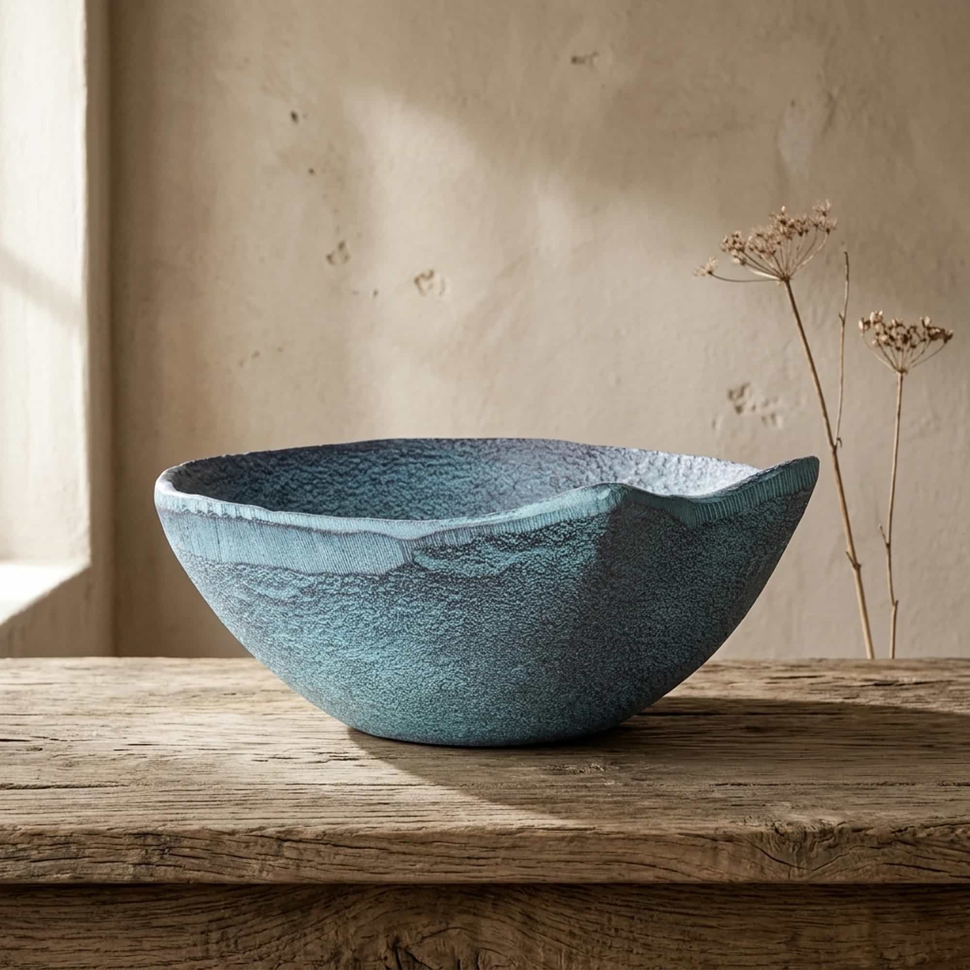Schaal Decoratief Blauw Patina Groot - Benoa