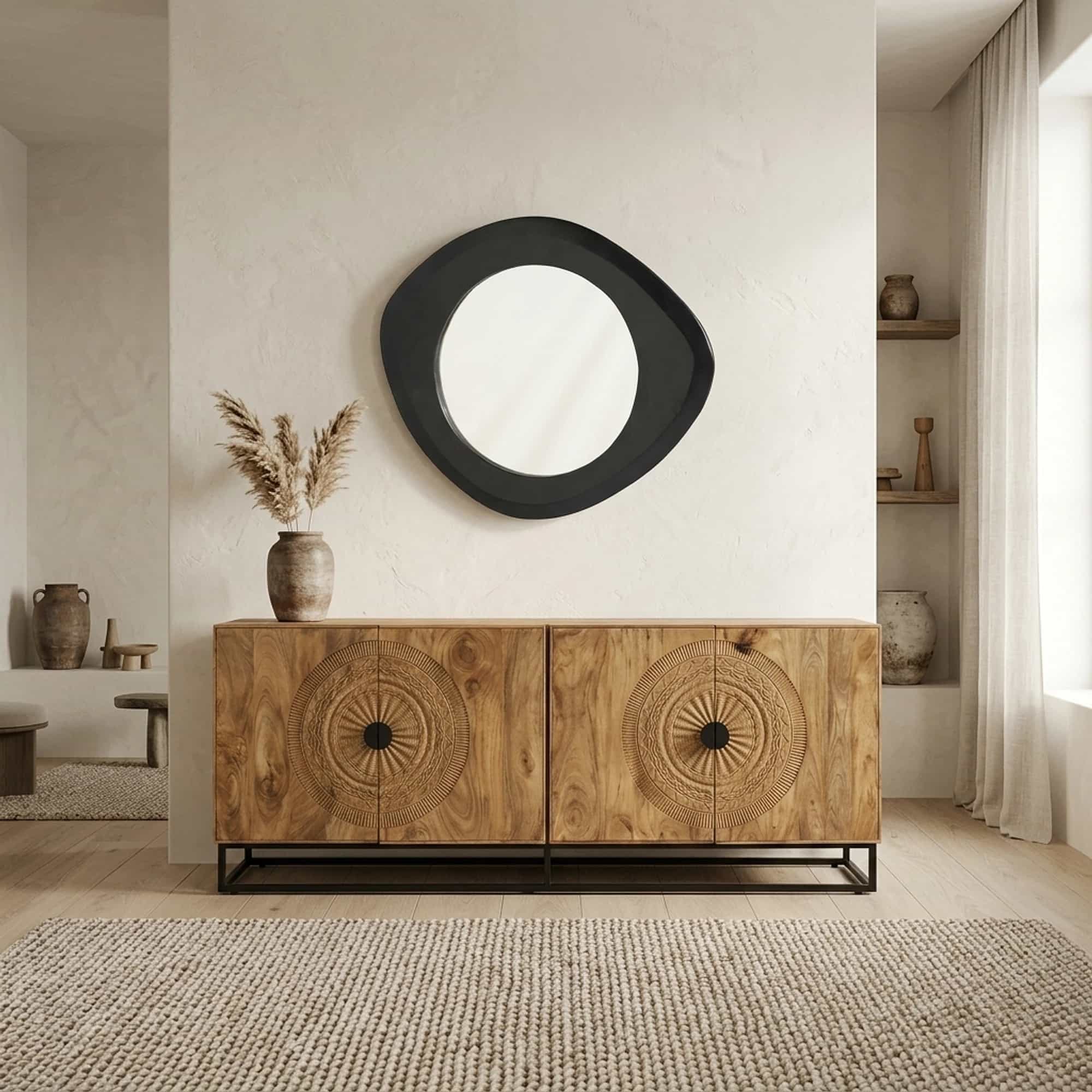 Spiegel 50, geometrisch, Black - My Sons