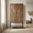 Trinity 2-deurs kast met onderplank, Mango Brown Walnut - My Sons