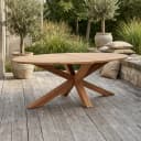 Tuintafel ovaal Teak met houten kruisonderstel 220 cm - Benoa