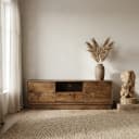 TV dressoir 150 met 2 deuren, 1 lade en 1 open vak, Mango Brown Walnut - My Sons