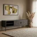 TV dressoir 160 met 2 deuren en 2 open vakken, Carving Collection - My Sons