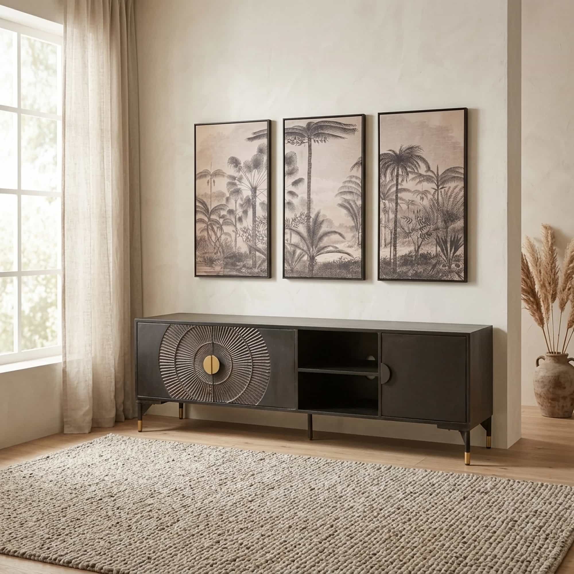TV dressoir 190 met 3 deuren en 2 open vakken - My Sons