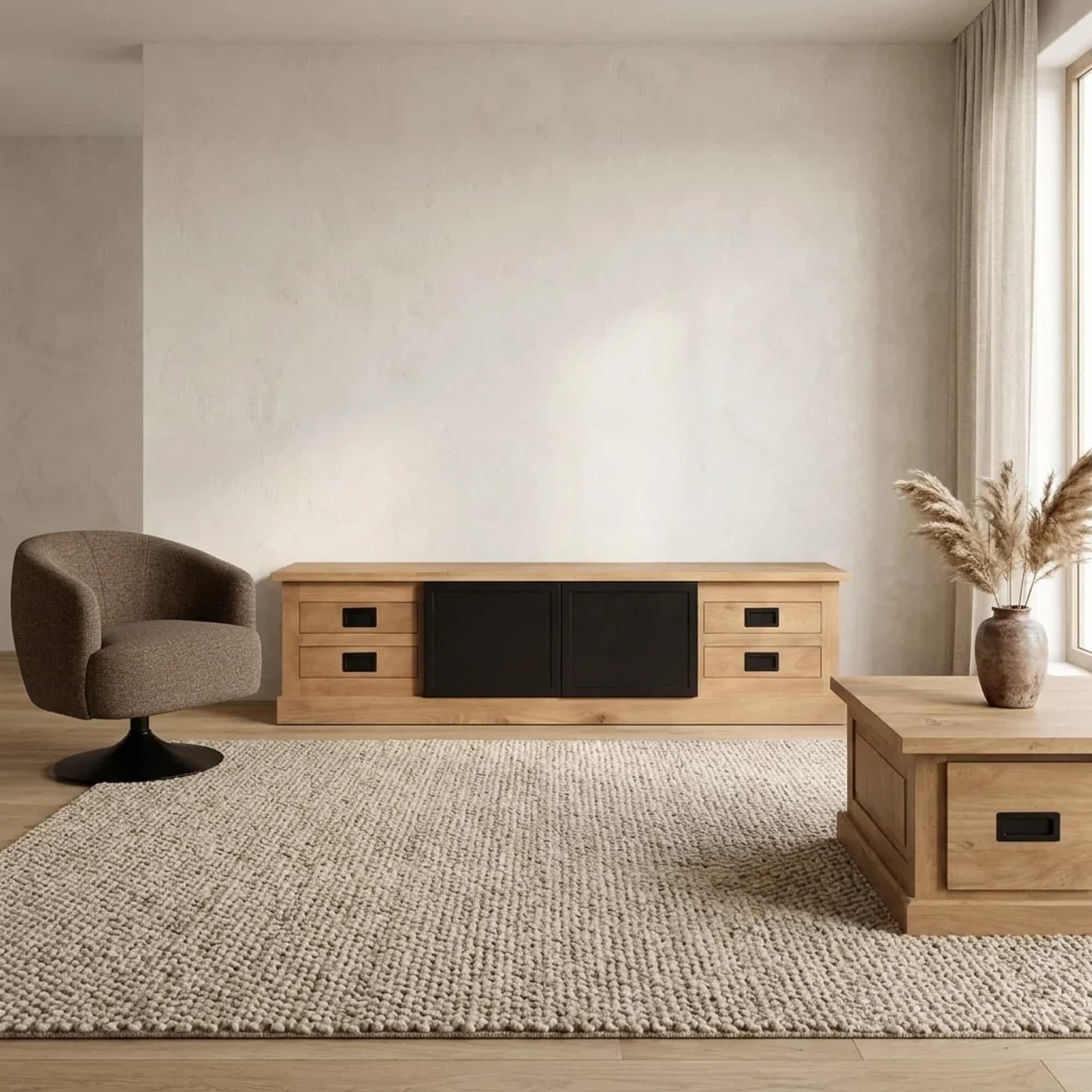 Tv meubel Noa Naturel Mangohout 200 cm