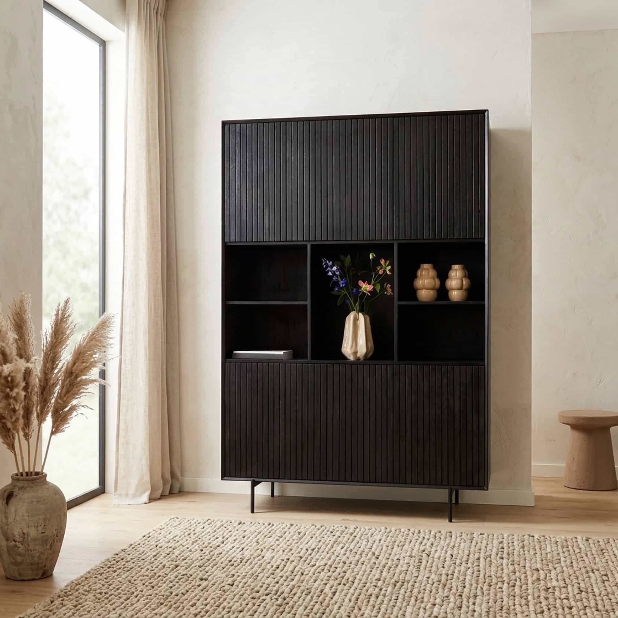 Vakkenkast Madison XL Black | 135 cm