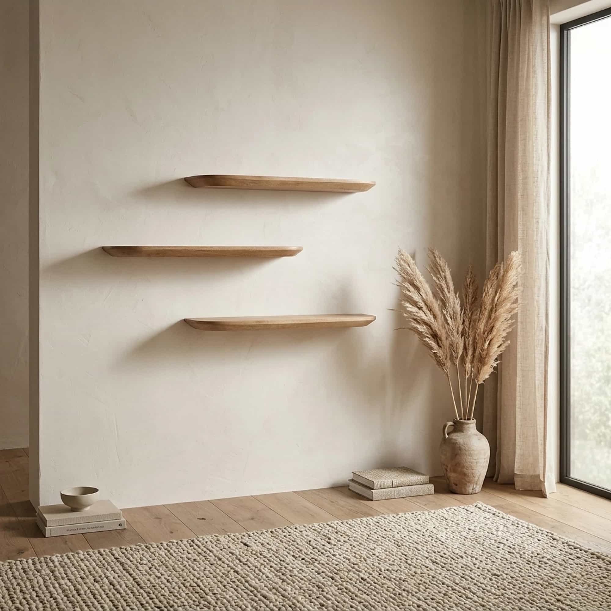Wandplank Gusta Licht mango | 60 cm | Set van 3