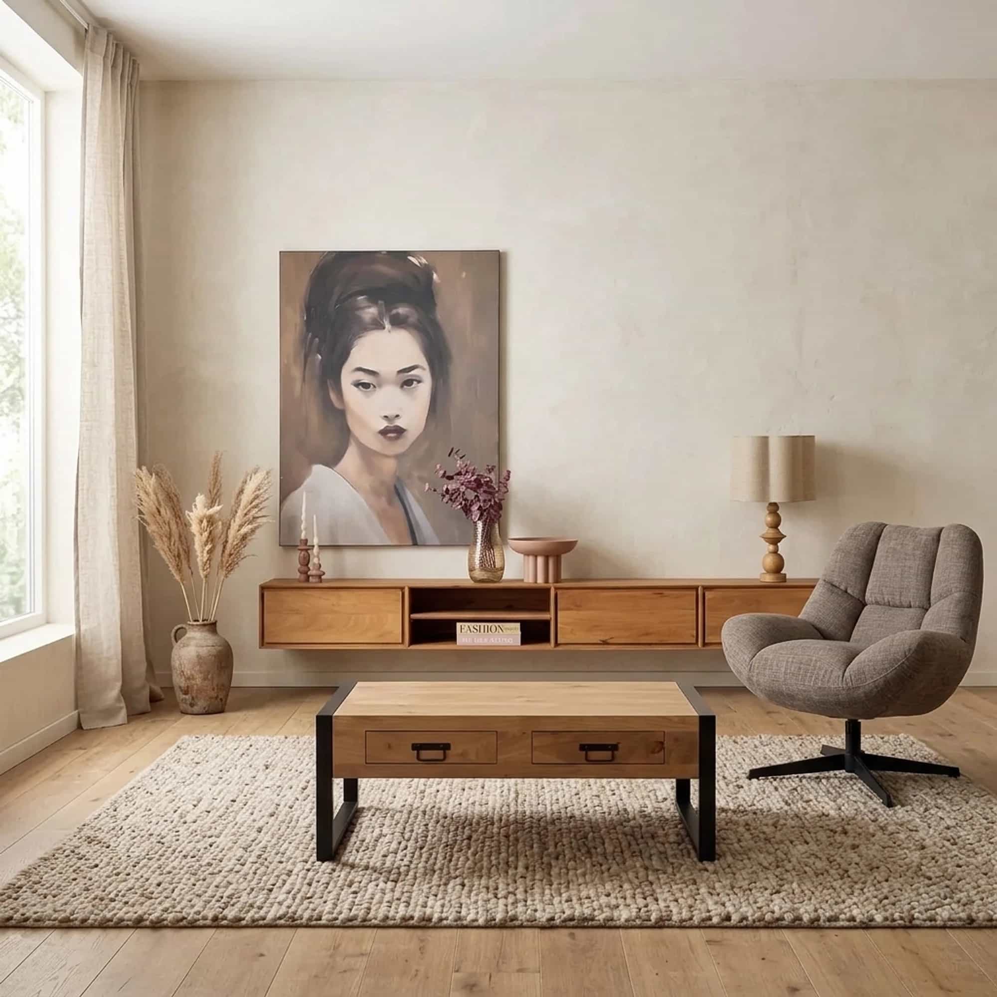 Zwevend tv meubel Ambiance Naturel | 280 cm