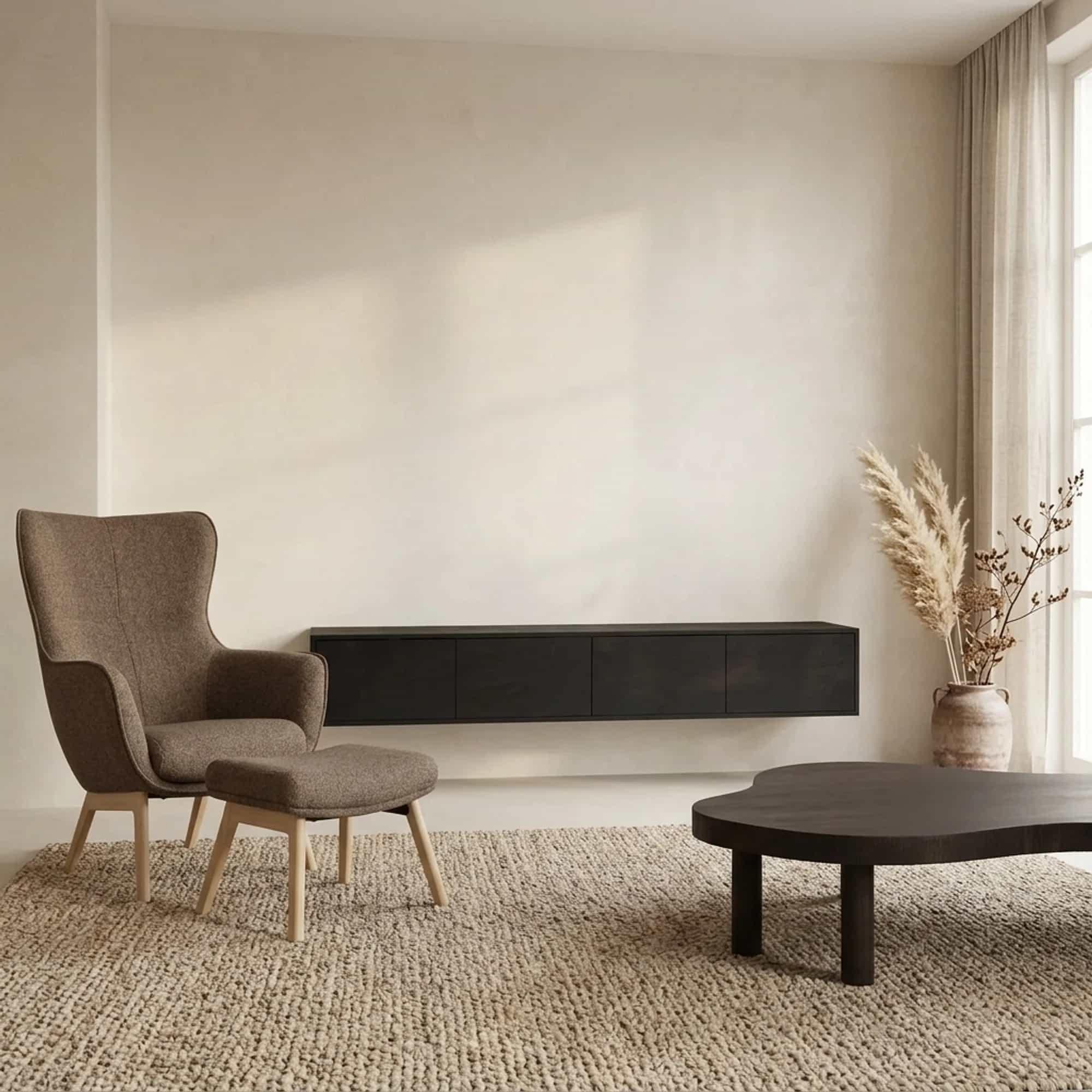 Zwevend tv meubel Vision Black | 200 cm