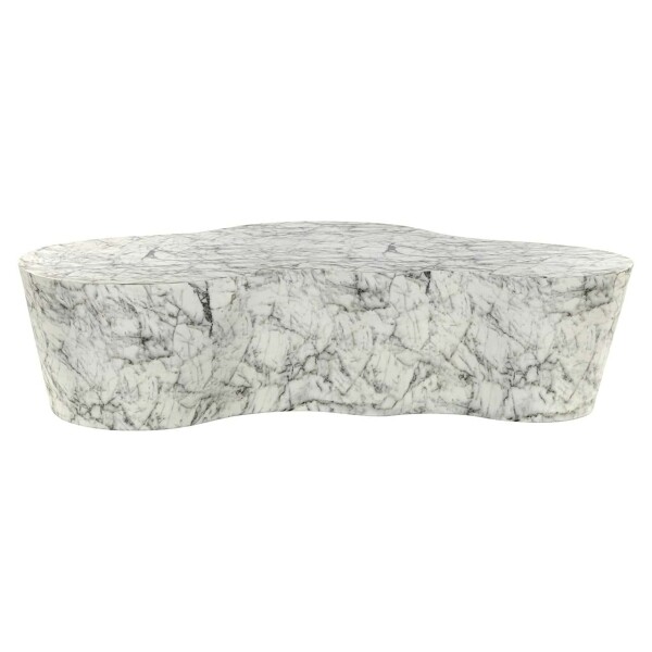 Richmond Interiors Salontafel Rockyard faux wit marmer (White) 