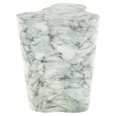 Richmond Interiors Bijzettafel Rockyard faux wit marmer (White)