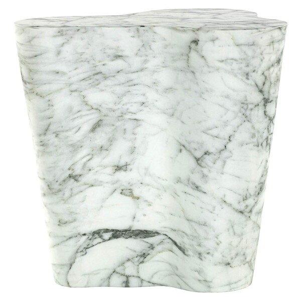 Richmond Interiors Bijzettafel Rockyard faux wit marmer (White) 