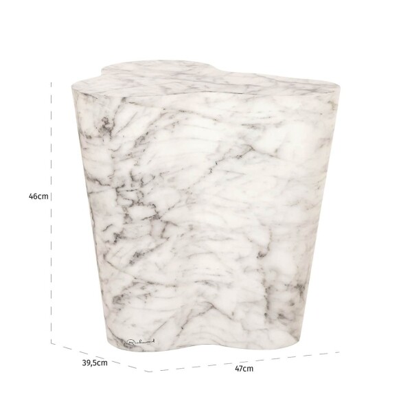 Richmond Interiors Bijzettafel Rockyard faux wit marmer (White) 