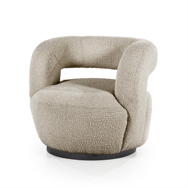 Moderne fauteuil Sharon in teddy stof.