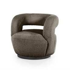 Moderne fauteuil Sharon in teddy stof.