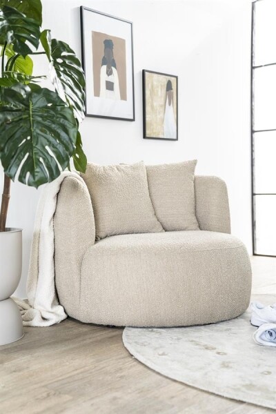 Eleonora Fauteuil Louis met kussen - beige Spark 