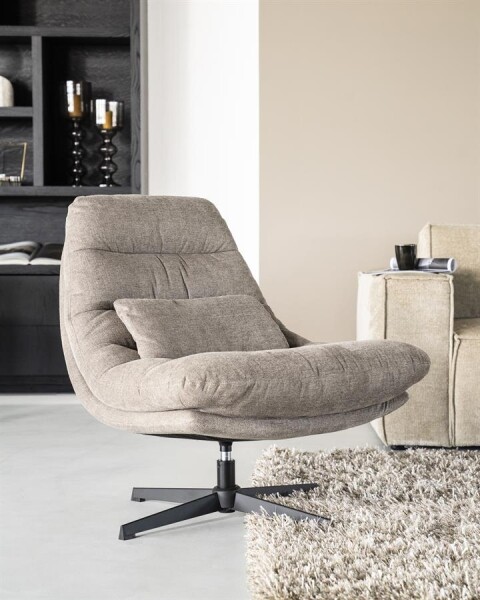 Eleonora Fauteuil Cooper met kussen - beige Houston 