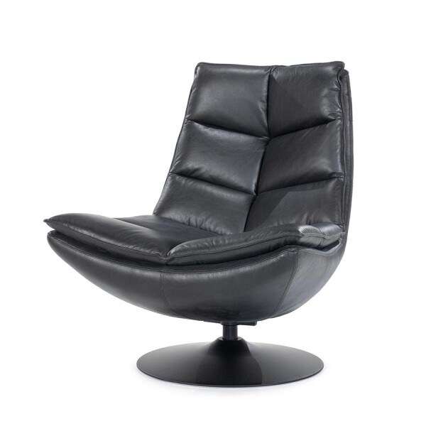 Fauteuil Sven Boho leder zwart