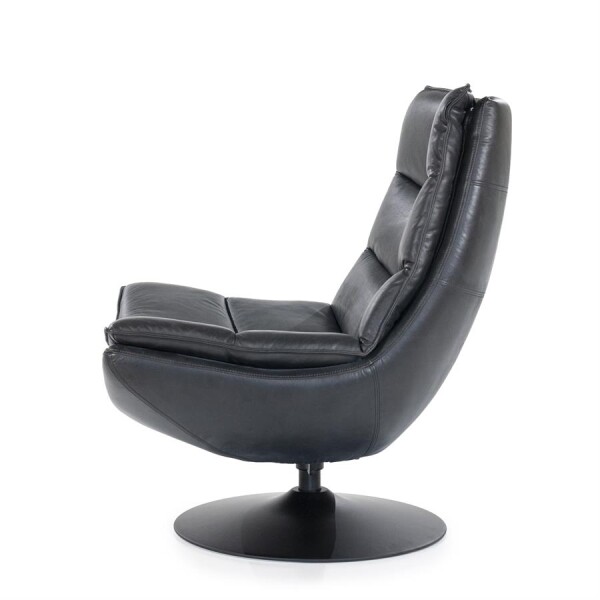 Fauteuil Sven Boho leder zwart