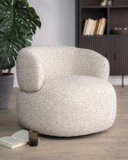 Moderne fauteuil Maeve beige stof