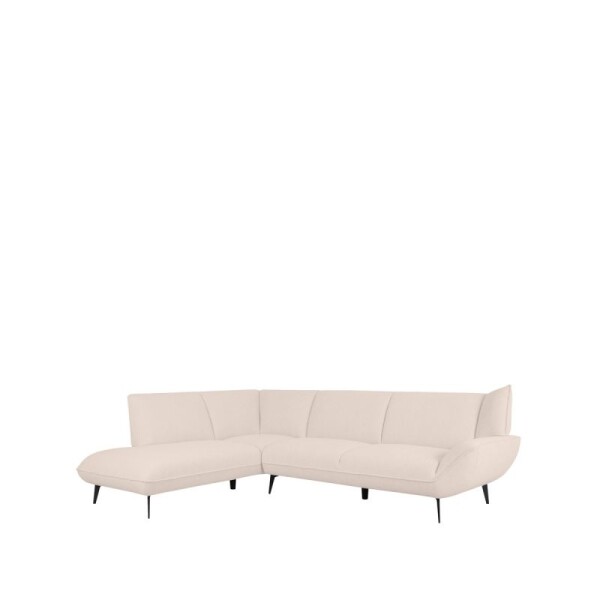 Moderne hoekbank Pesaro beige boucle stof.